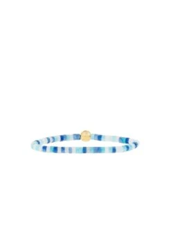 MARLYN SCHIFF NATURAL STONE DISC BRACELET OCEAN