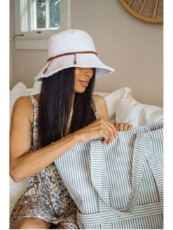 HAT ATTACK FRINGED BUCKET HAT WHITE -Brave Sales Store 86E4F3FCDBC4WHTPRODUCT 05