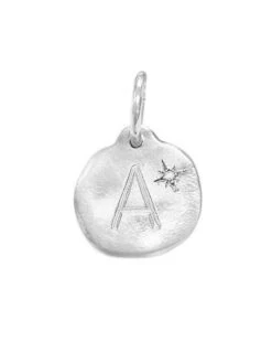 La-Soula Diamond Letter Silver Pendant STERLING SILVER