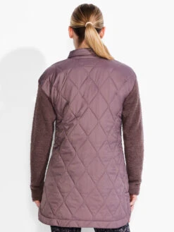 Quilted Mix Media Coat COCOA -Brave Sales Store ACTF238175COCPRODUCT 03