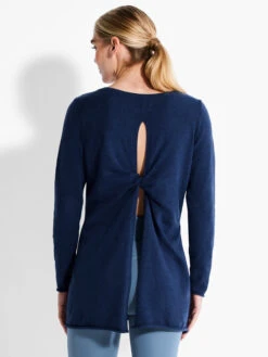 Cool Down Twist Back Sweater INK -Brave Sales Store ACTF238176INKPRODUCT 03