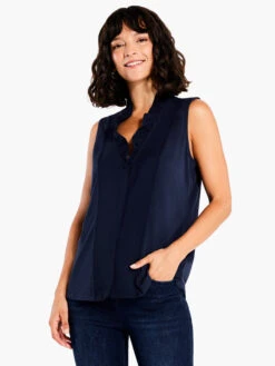 Ruffled Around Tank DARK INDIGO