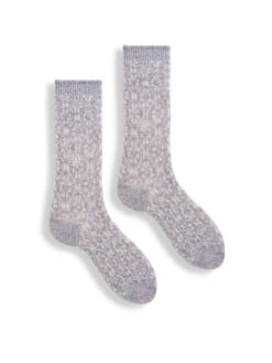 Lisa B - Aster Flower Crew Sock GREY MULTI