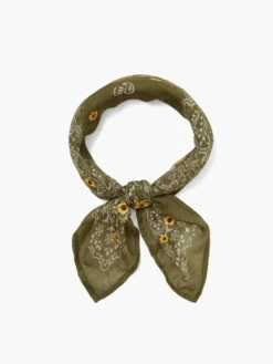 Chan Luu - Embroidered Bandana MOSS