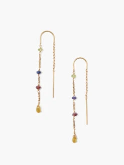 Chan Luu - Chain Earrings With Stones MULTI