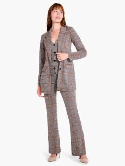 Sketched Plaid Knit Blazer NEUTRAL MULTI -Brave Sales Store F231029NUMPRODUCT 01