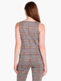 Sketched Plaid Knit Vest NEUTRAL MULTI -Brave Sales Store F231033NUMPRODUCT 03