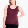 Perfect Knit Rib Scoop Tank REDWOOD