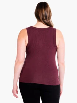 Perfect Knit Rib Scoop Tank REDWOOD -Brave Sales Store F231051WRDWPRODUCT 03
