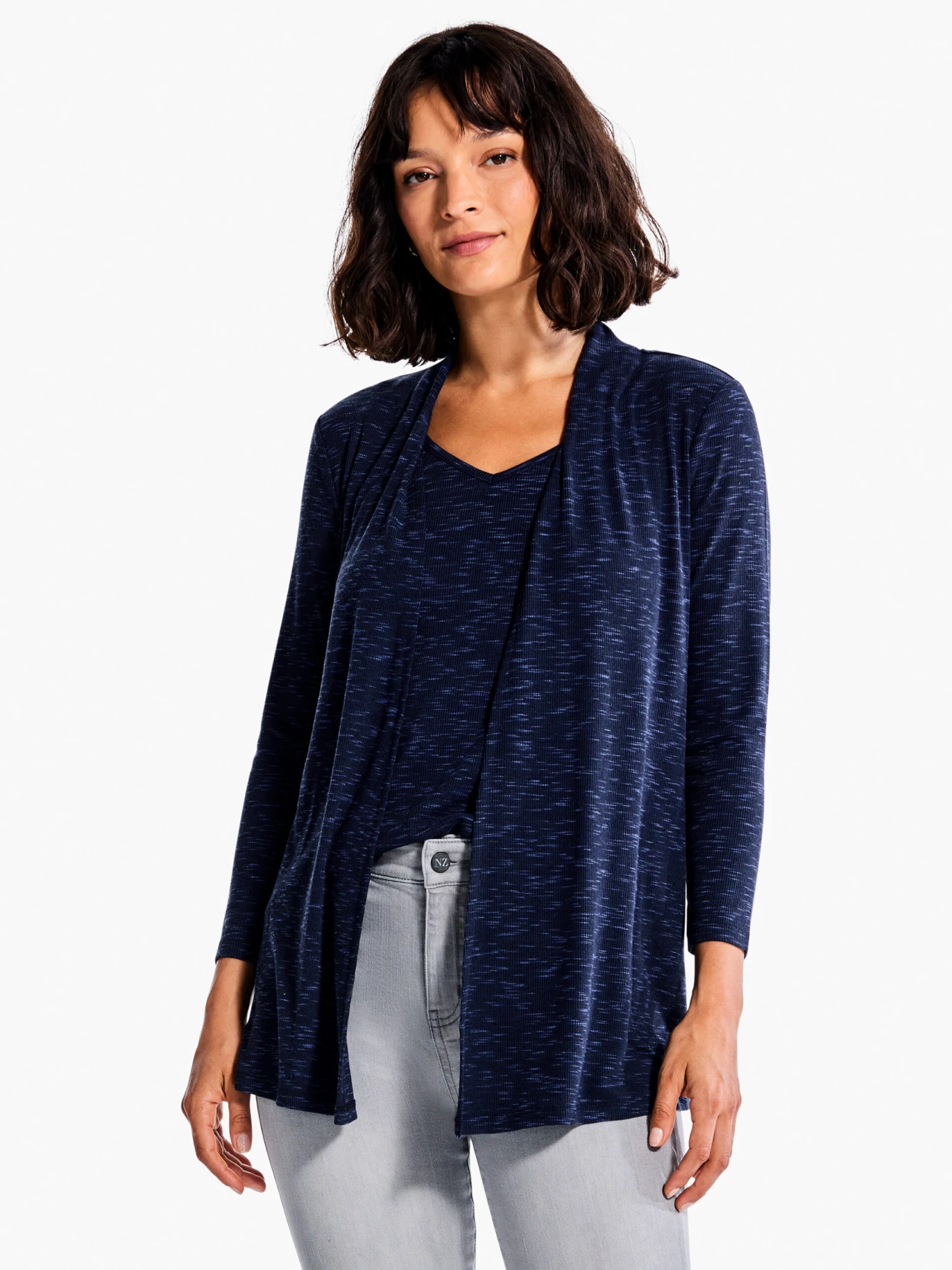 Pocket Drapey Rib Cardigan DARK INDIGO 1 Pocket Drapey Rib Cardigan DARK INDIGO