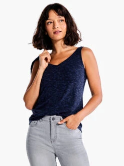 Drapey Rib Tank DARK INDIGO