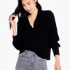 Drape Collar Shaker Sweater