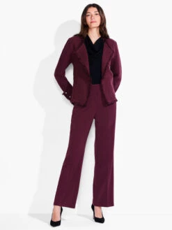 Fringe Mix Knit Jacket REDWOOD -Brave Sales Store F231133RDWPRODUCT 04