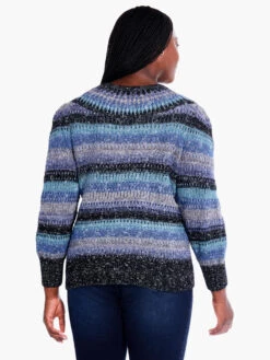Sapphire Stripes Sweater BLUE MULTI 6 Sapphire Stripes Sweater BLUE MULTI -Brave Sales Store F231145WBLTPRODUCT 03