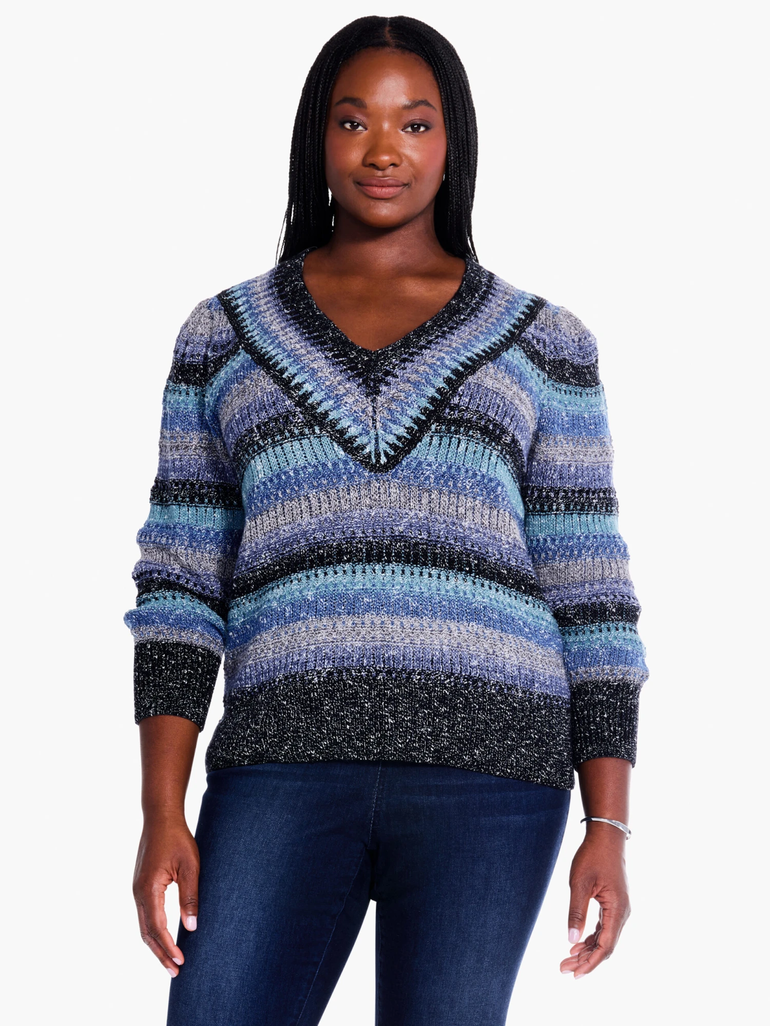 Sapphire Stripes Sweater BLUE MULTI 4 Sapphire Stripes Sweater BLUE MULTI - Image 4