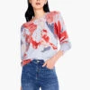 Pressed Petals Sweater RED MULTI