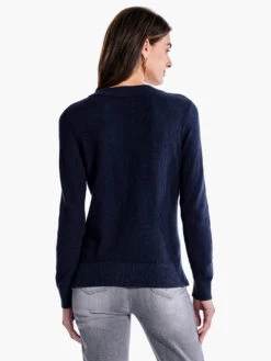 Waffle Stitch V-Neck Sweater DARK INDIGO -Brave Sales Store F231168DIDPRODUCT 03