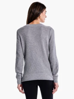 Waffle Stitch V-Neck Sweater MOONWALK -Brave Sales Store F231168MKWPRODUCT 03