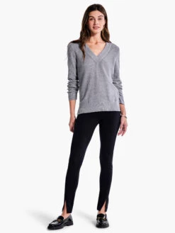 Waffle Stitch V-Neck Sweater MOONWALK -Brave Sales Store F231168MKWPRODUCT 04