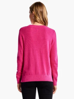 Waffle Stitch V-Neck Sweater SHOCKING PINK -Brave Sales Store F231168SKPPRODUCT 03