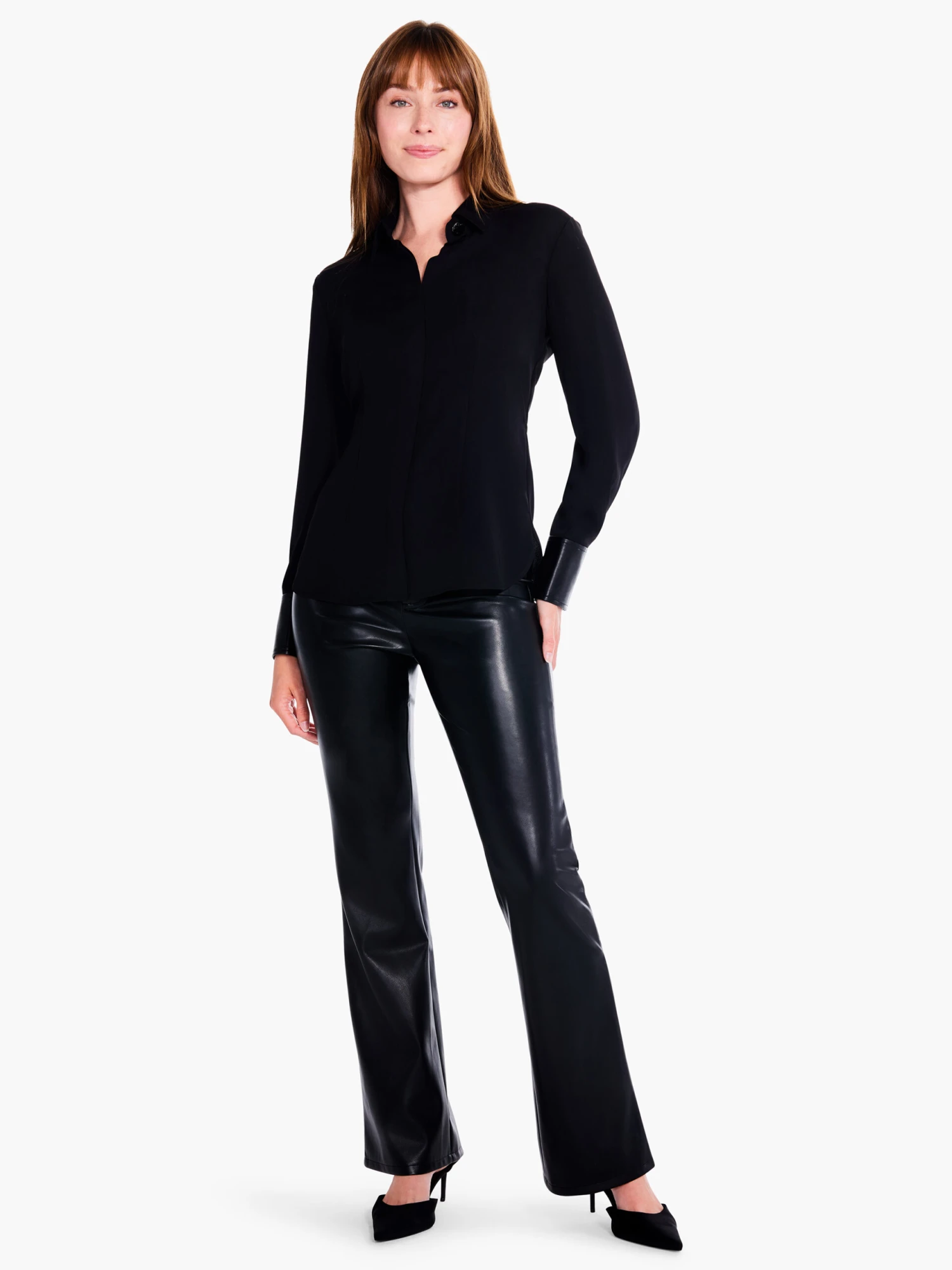 31" Faux Leather Bootcut Pant BLACK ONYX 2 31" Faux Leather Bootcut Pant BLACK ONYX - Image 2