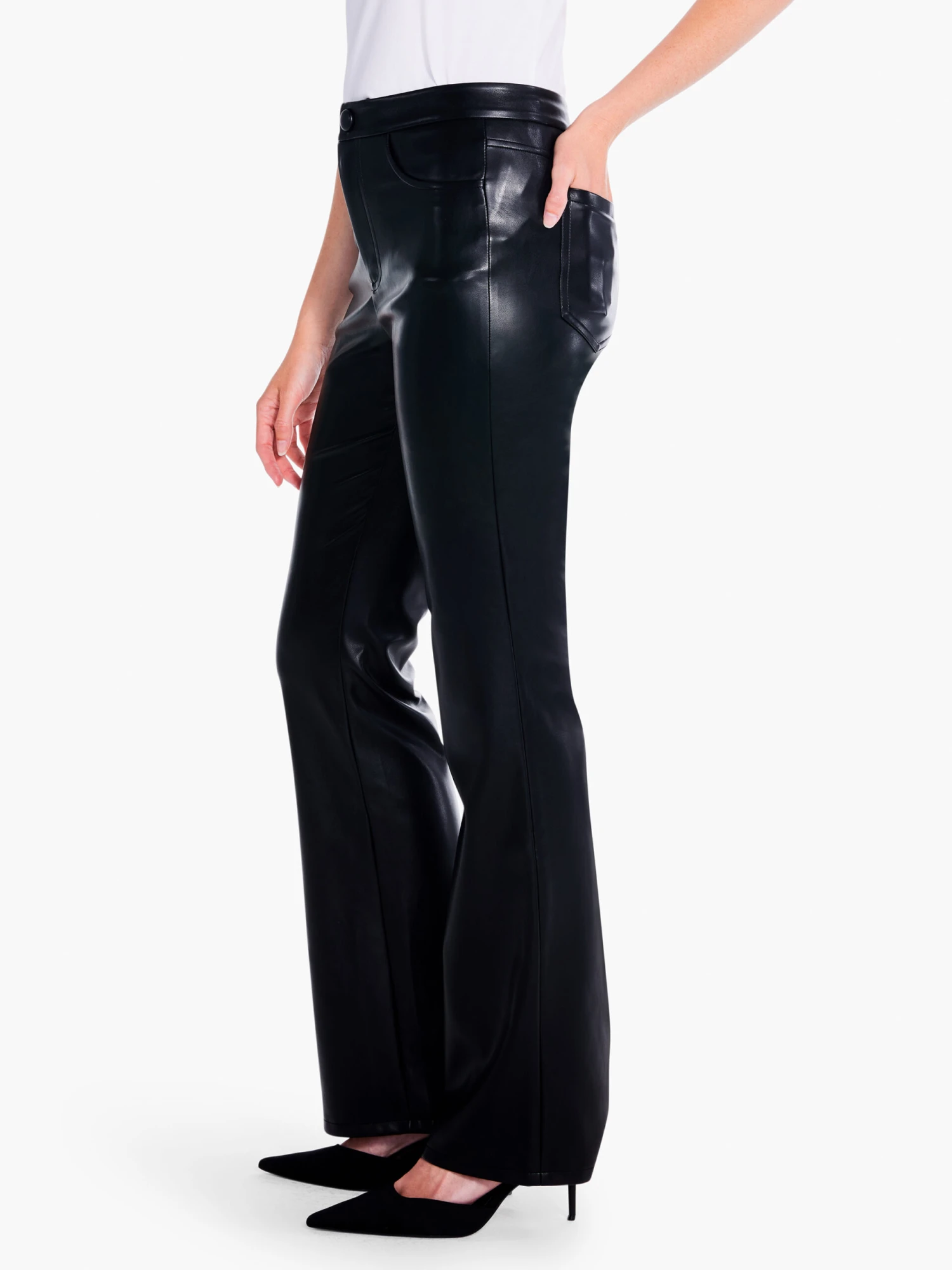 31" Faux Leather Bootcut Pant BLACK ONYX 3 31" Faux Leather Bootcut Pant BLACK ONYX - Image 3