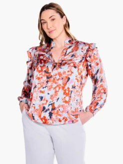 Pressed Petals Top RED MULTI