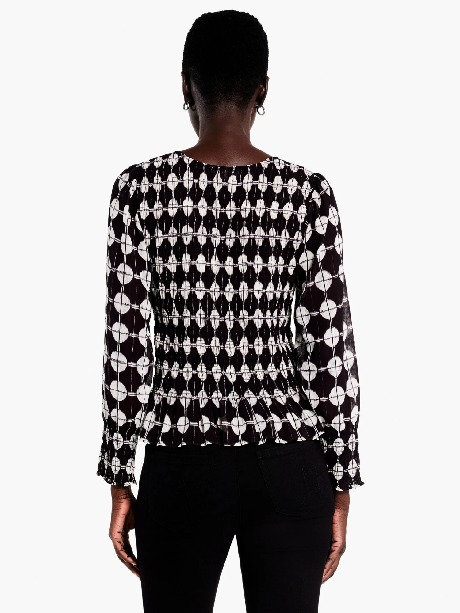 Chiffon Dot Top BLACK MULTI 3 Chiffon Dot Top BLACK MULTI - Image 3