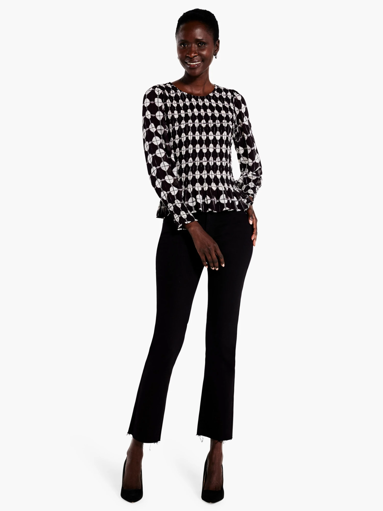 Chiffon Dot Top BLACK MULTI 4 Chiffon Dot Top BLACK MULTI - Image 4