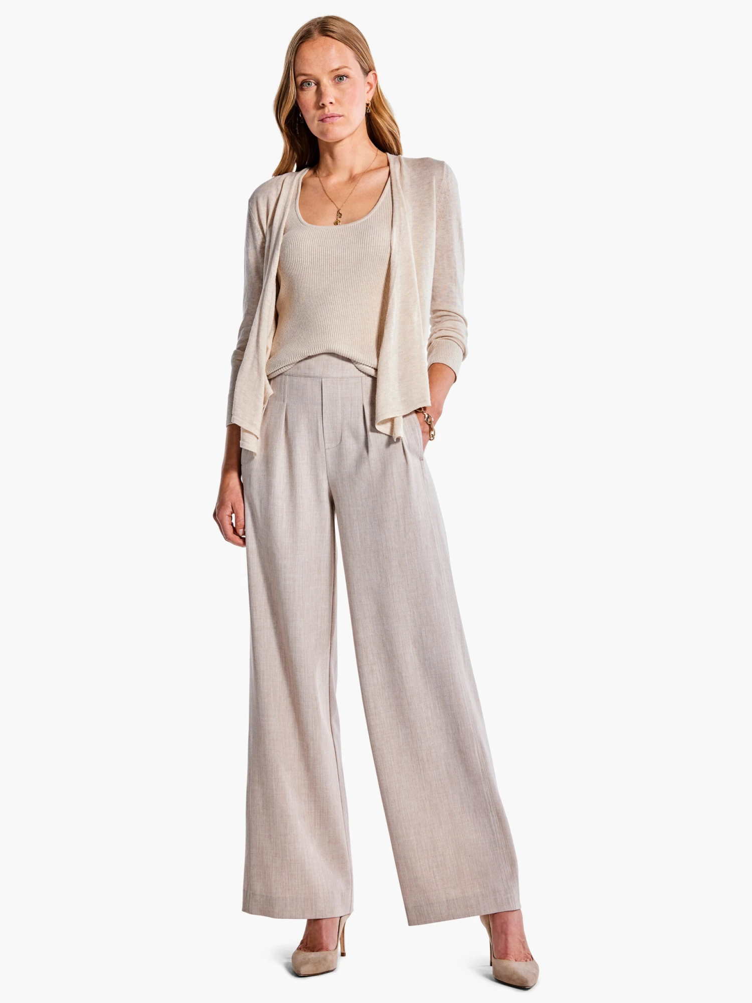 31" Bi-Stretch Twill Wide-Leg Pant BISCOTTI HEATHER 2 31" Bi-Stretch Twill Wide-Leg Pant BISCOTTI HEATHER - Image 2