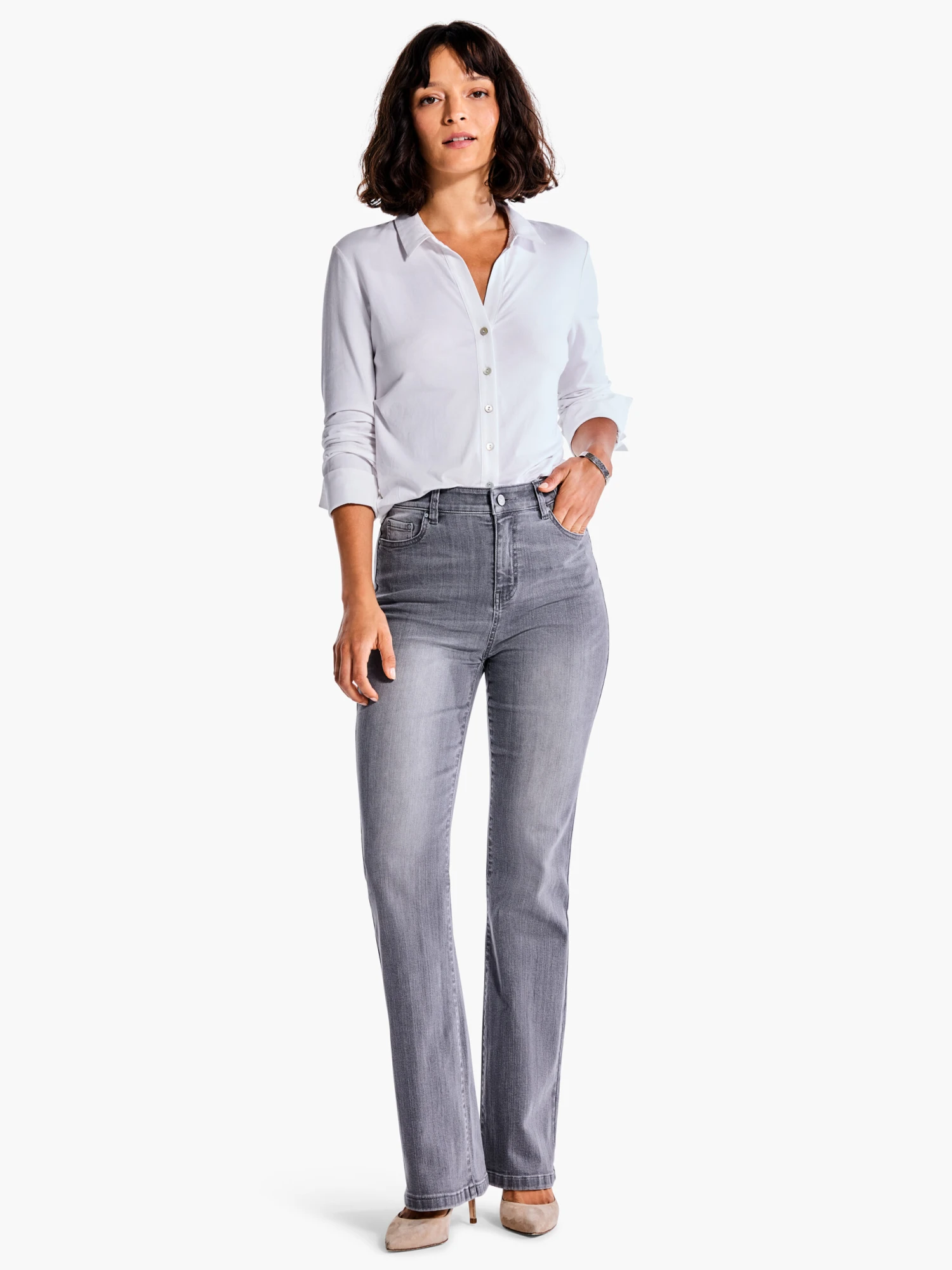 NZ Denim 31" High Rise Boot Cut Jeans NICKEL 2 NZ Denim 31" High Rise Boot Cut Jeans NICKEL - Image 2