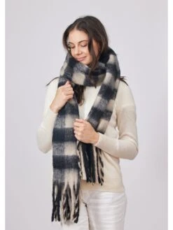 Hat Attack Elle Plaid Scarf BLACK COMBO -Brave Sales Store FD82AE7EF318BLKPRODUCT 03