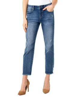 Liverpool - Kennedy Crop Straight W/ Cut Hem MEDIUM WASH