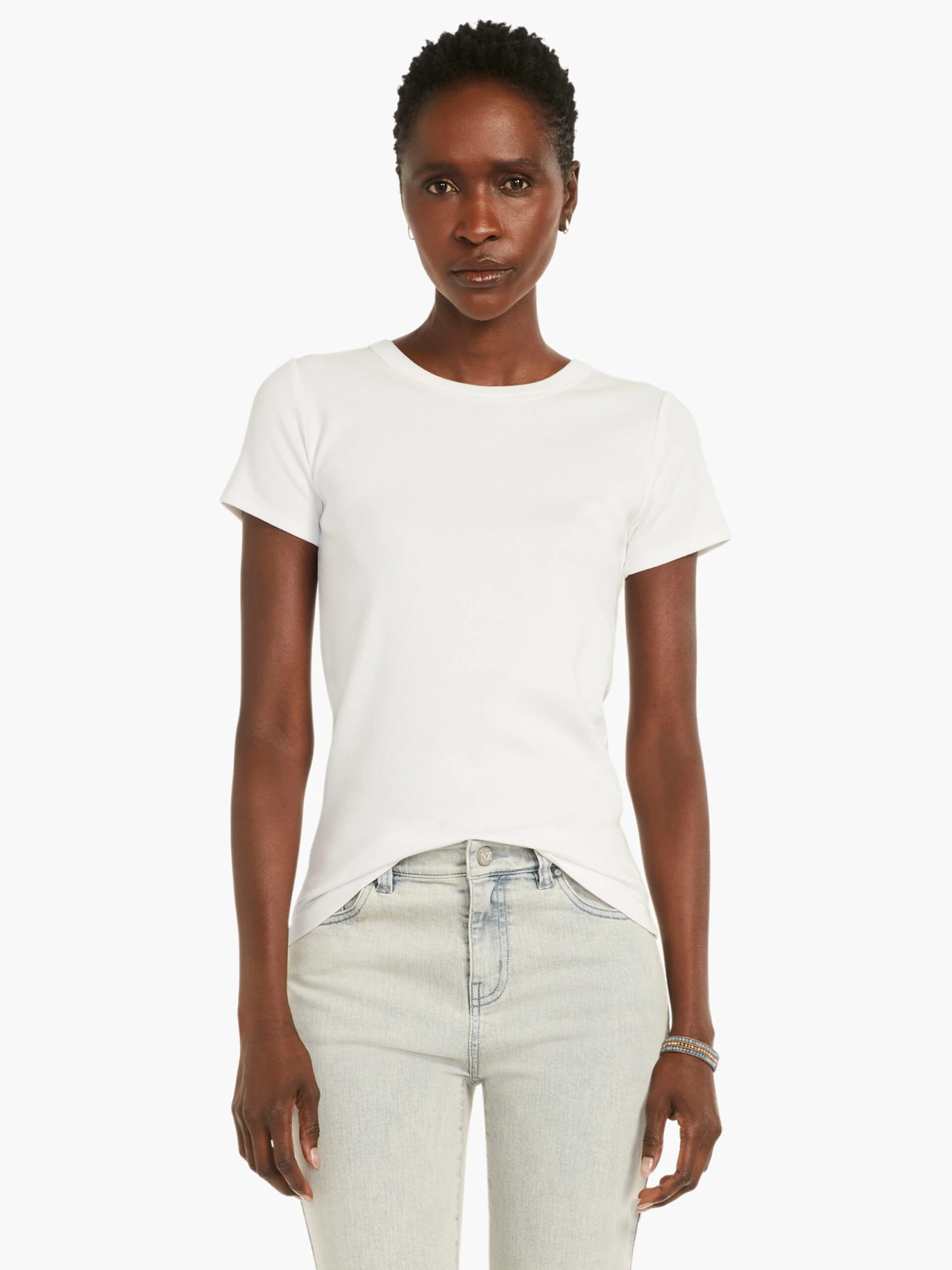 Perfect Knit Rib Short Sleeve Crew Tee PAPER WHITE 1 Perfect Knit Rib Short Sleeve Crew Tee PAPER WHITE