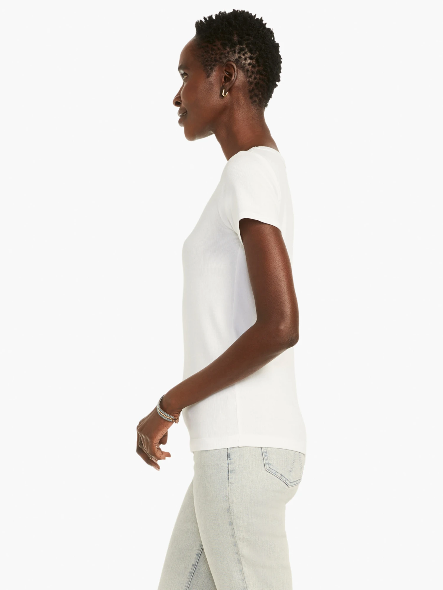 Perfect Knit Rib Short Sleeve Crew Tee PAPER WHITE 2 Perfect Knit Rib Short Sleeve Crew Tee PAPER WHITE - Image 2