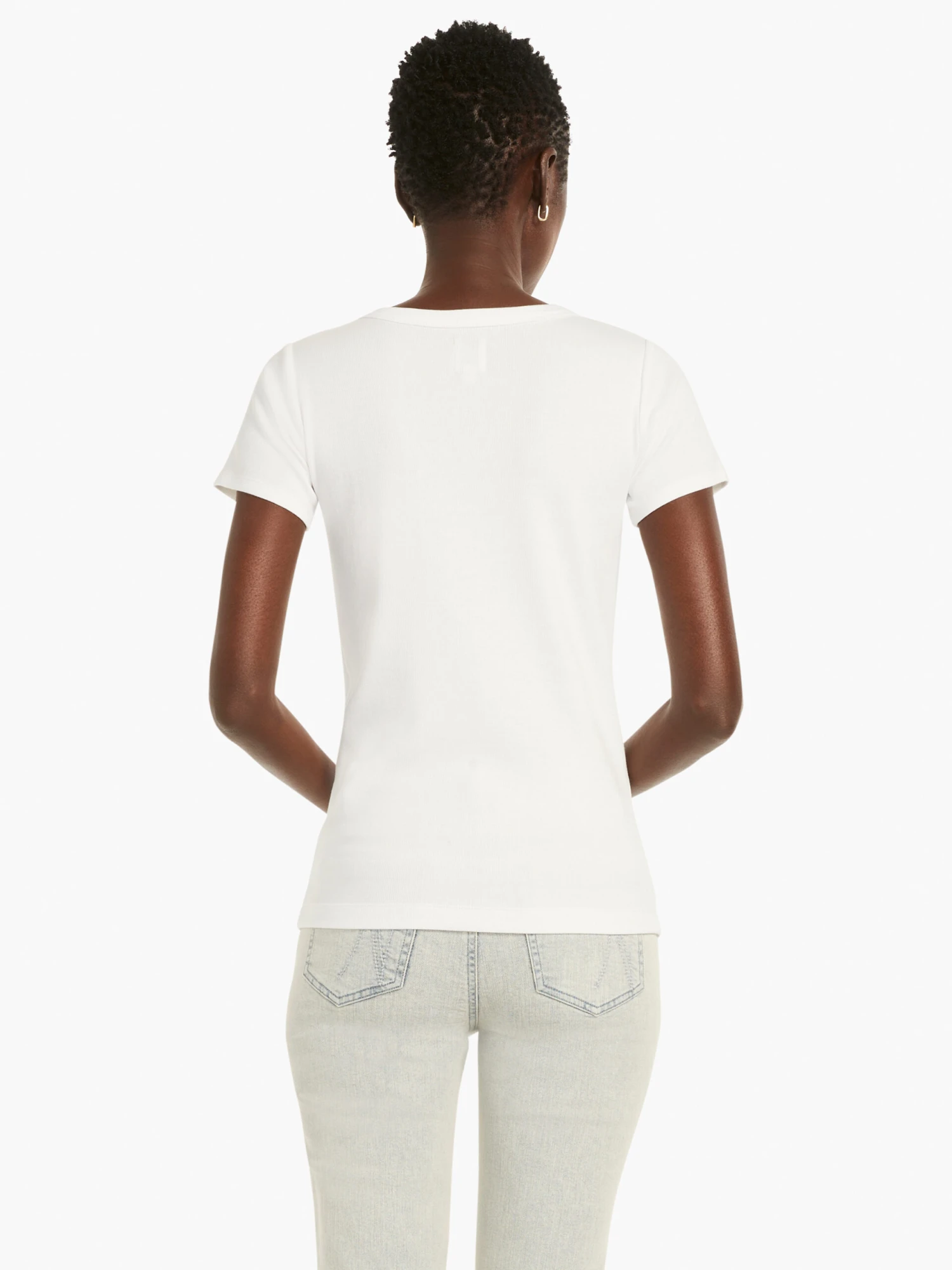 Perfect Knit Rib Short Sleeve Crew Tee PAPER WHITE 3 Perfect Knit Rib Short Sleeve Crew Tee PAPER WHITE - Image 3