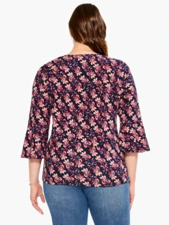 Stamped Petals Top INDIGO MULTI -Brave Sales Store M231076WIMIPRODUCT 03