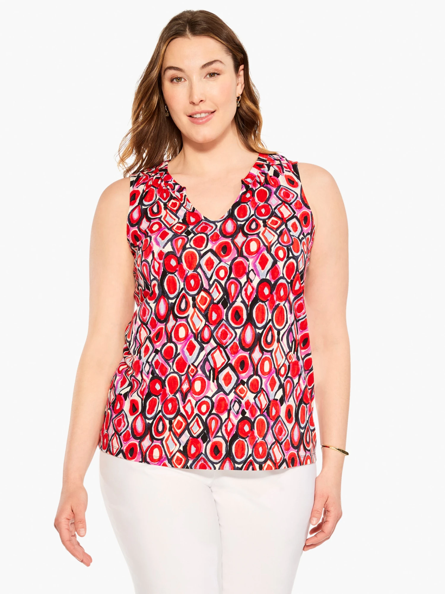 Geo Pane Tank RED MULTI