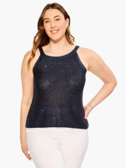 Sequin Tank DARK INDIGO