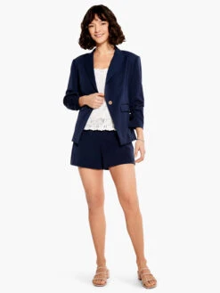 Scrunch Sleeve Avenue Jacket DARK INDIGO -Brave Sales Store M231502DIDPRODUCT 04