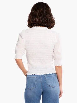 Cotton Lawn Smocked Top PAPER WHITE -Brave Sales Store M231600PWHPRODUCT 03