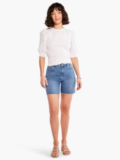 Cotton Lawn Smocked Top PAPER WHITE -Brave Sales Store M231600PWHPRODUCT 04