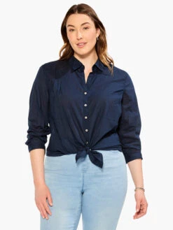 Cotton Boyfriend Shirt DARK INDIGO