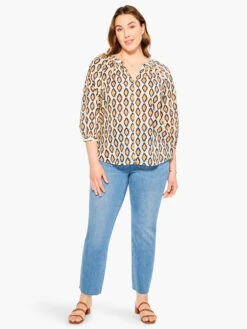 Falling Diamonds Top ORANGE MULTI -Brave Sales Store M231638WORMPRODUCT 04