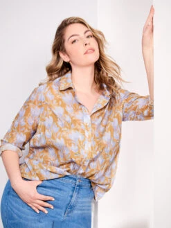 Midday Meadows Crinkle Shirt BLUE MULTI