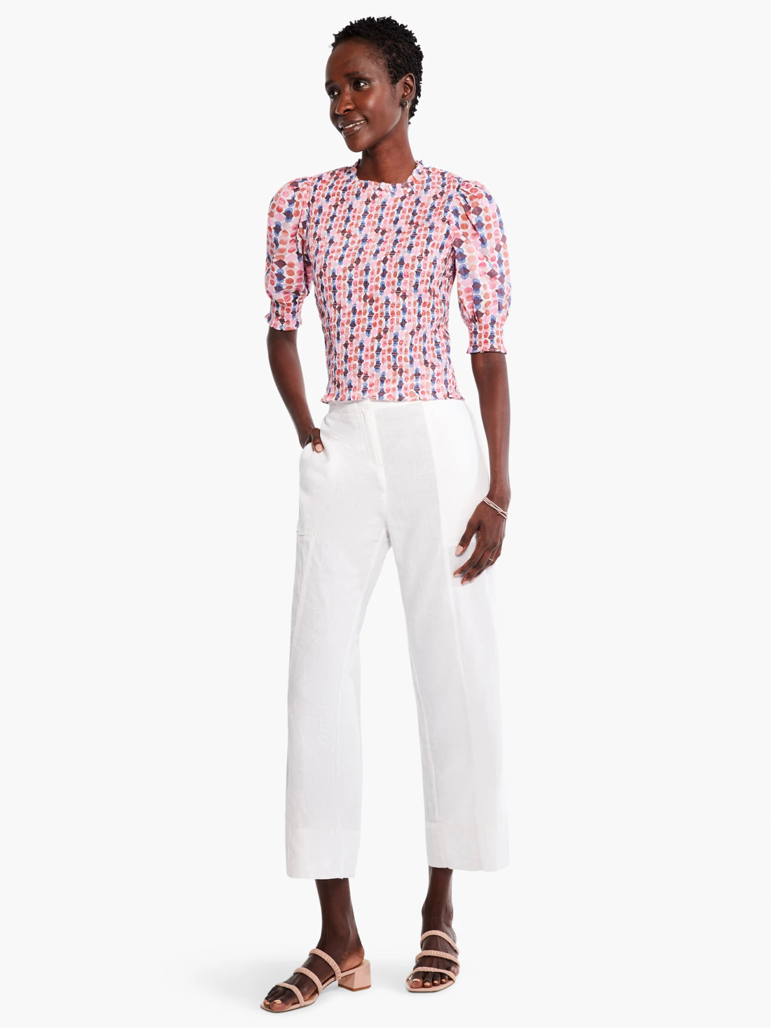 Geo Dots Smocked Top PINK MULTI 4 Geo Dots Smocked Top PINK MULTI - Image 4