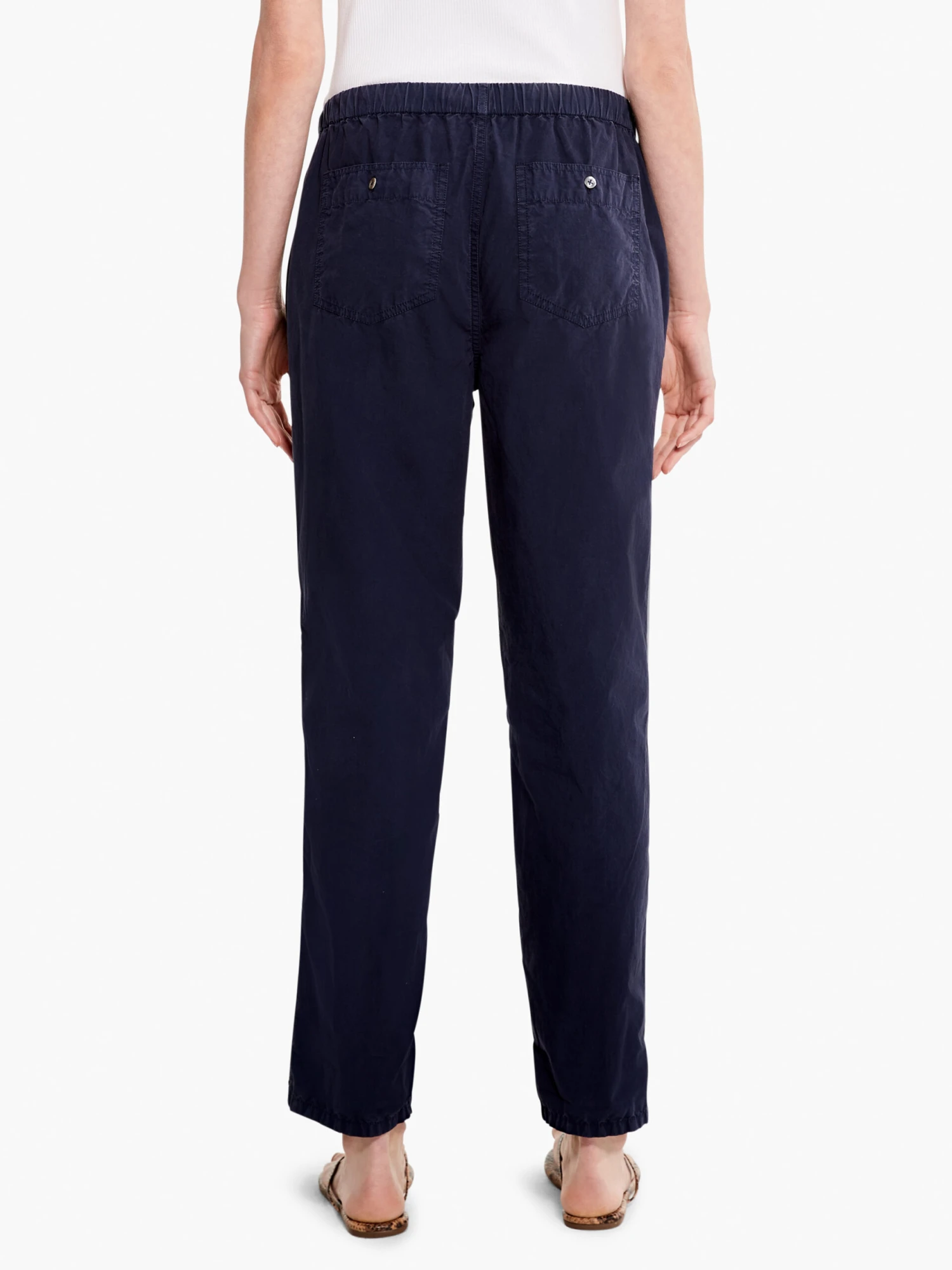 Cotton Poplin Relaxed Ankle Pant DARK INDIGO 4 Cotton Poplin Relaxed Ankle Pant DARK INDIGO - Image 4