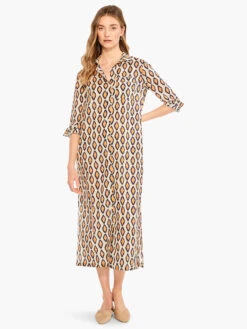 Falling Diamonds Dress ORANGE MULTI -Brave Sales Store M231902ORMPRODUCT 04