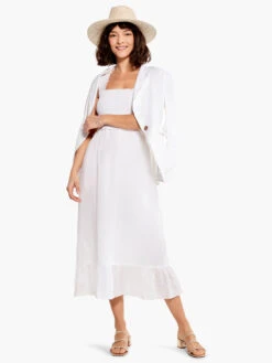 Cotton Lawn Smocked Dress PAPER WHITE 7 Cotton Lawn Smocked Dress PAPER WHITE -Brave Sales Store M231904PWHPRODUCT 01