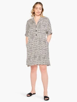 Inky Dots Dress WHITE MULTI -Brave Sales Store M231915WWMTPRODUCT 04